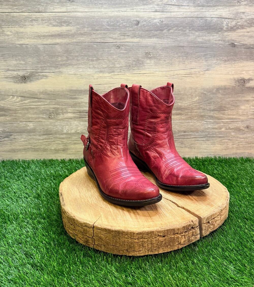 Franco Sarto Women - Size 6.5M -  Red Ankle Boots 0601